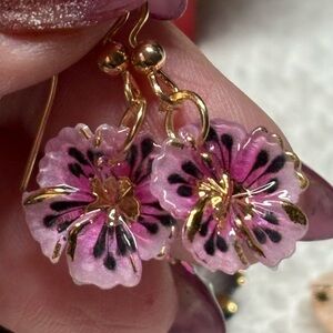 14 each or 2/20 Floral Multicolor Earrings -random color